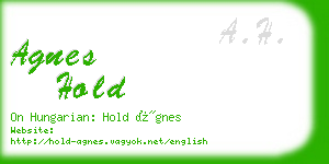 agnes hold business card